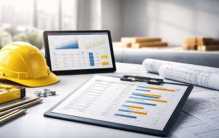 Visual strategi pengadaan material proyek konstruksi berbasis data lead time untuk mempercepat penyelesaian proyek industri secara efisien dan terkontrol.
